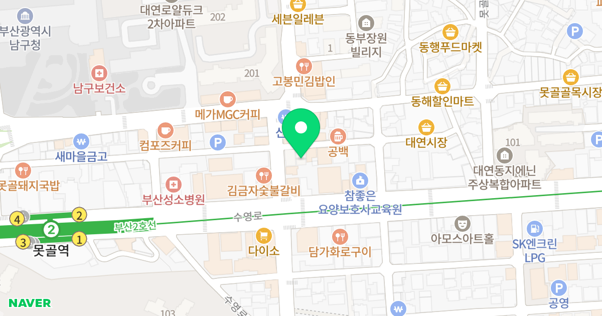대박시티B 위치 지도 - 부산광역시 남구 못골로12번길 60