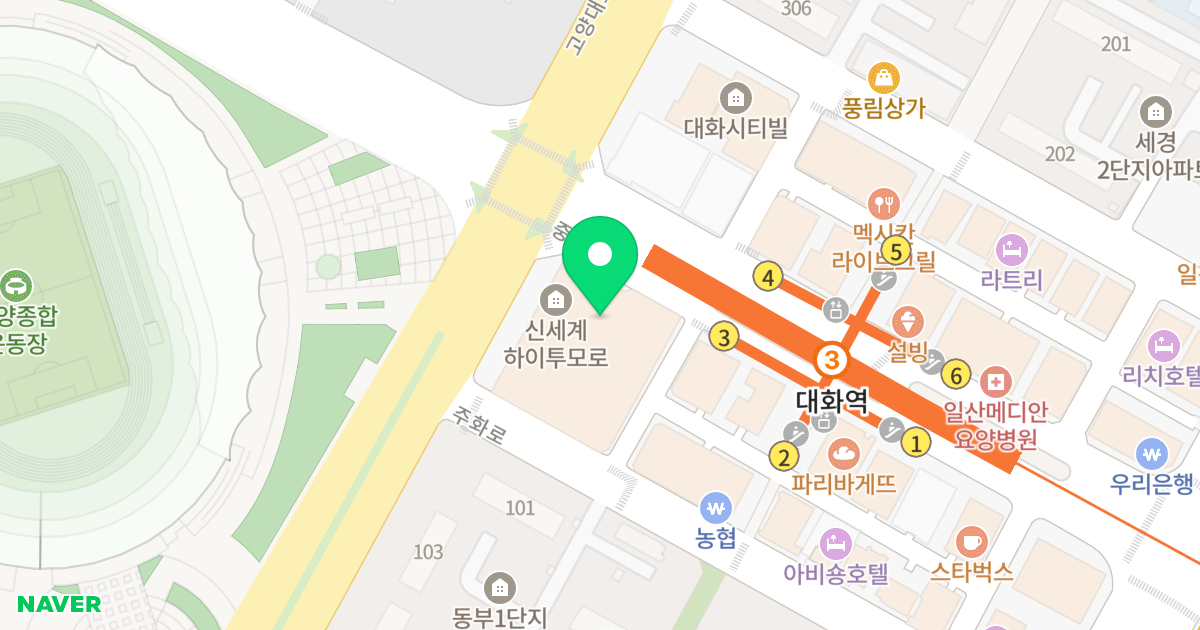 하이투모로 오피스텔 위치 지도 - 경기도 고양시 일산서구