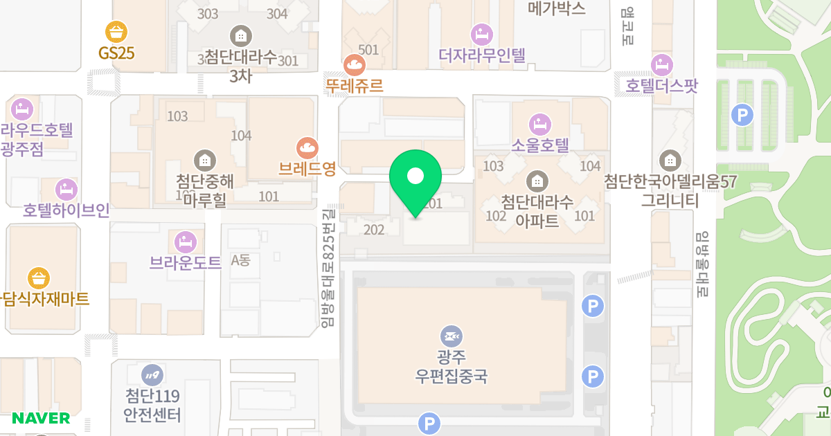 첨단 대라수 2차 주상복합 위치 지도 - 광주광역시 광산구 임방울대로825번길 22-54