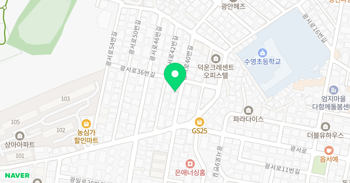 케이디스페이스알파231 위치 지도 - 부산광역시 수영구 광서로40번길 11