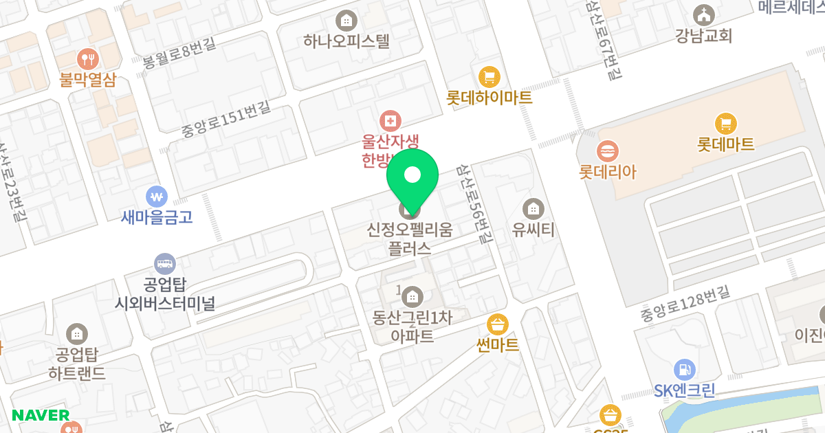 신정 오펠리움 플러스 위치 지도 - 울산광역시 남구 삼산로 50