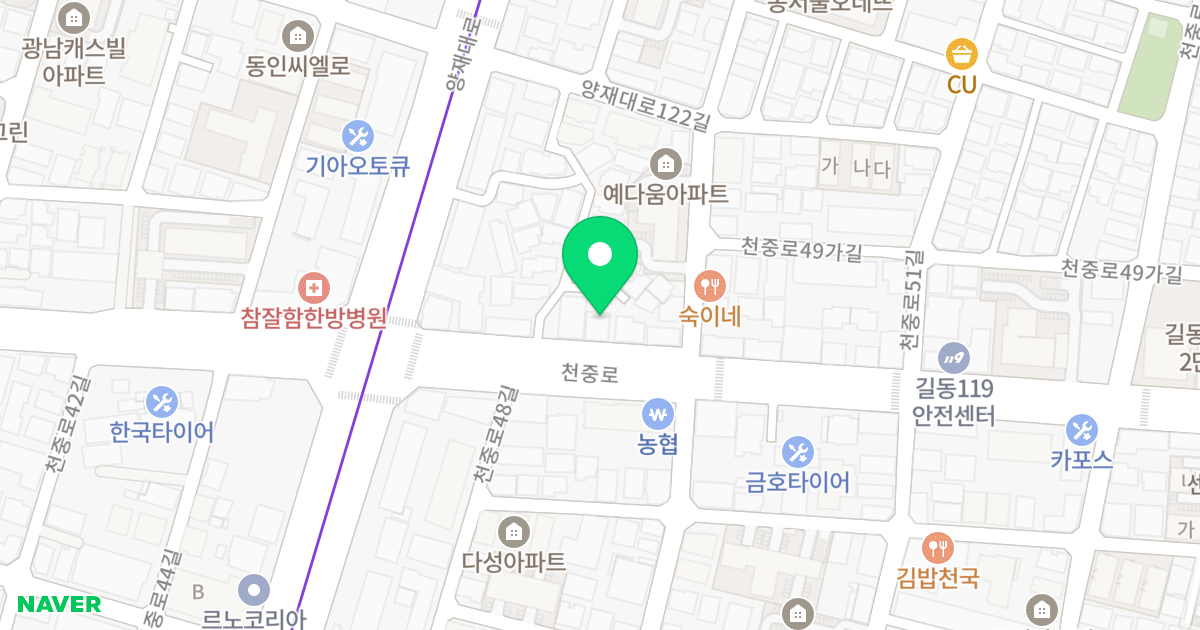 라온오피스텔 위치 지도 - 서울특별시 강동구 천중로 199