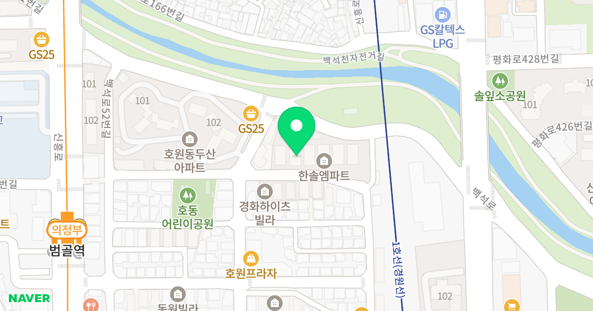 한솔엠파트 위치 지도 - 경기도 의정부시 회룡로117번길 88