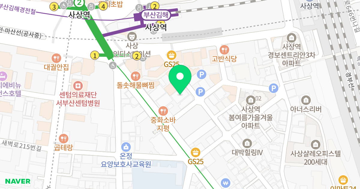 레스틴 뷰(restyn v) 위치 지도 - 부산광역시 사상구 광장로86번길 14