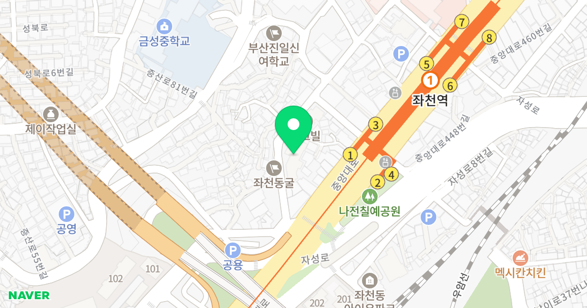 린다 스마트 포레 위치 지도 - 부산광역시 동구 정공단로 8